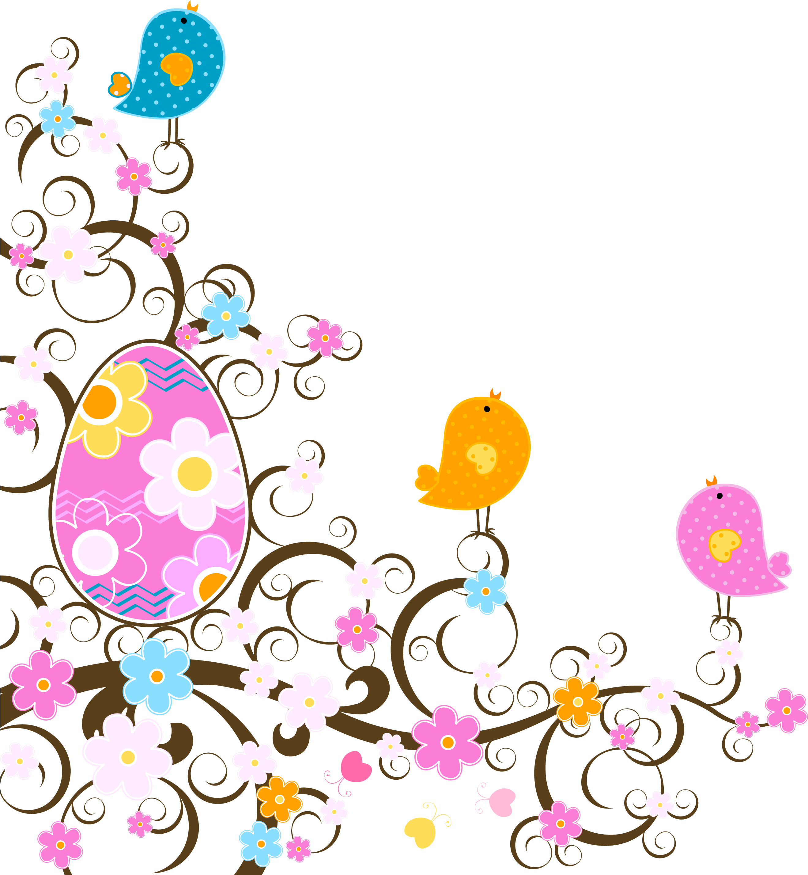 Easter Decoration With Flowers Png Transparent Clipart - Easter Transparent Clipart (2638x2855)