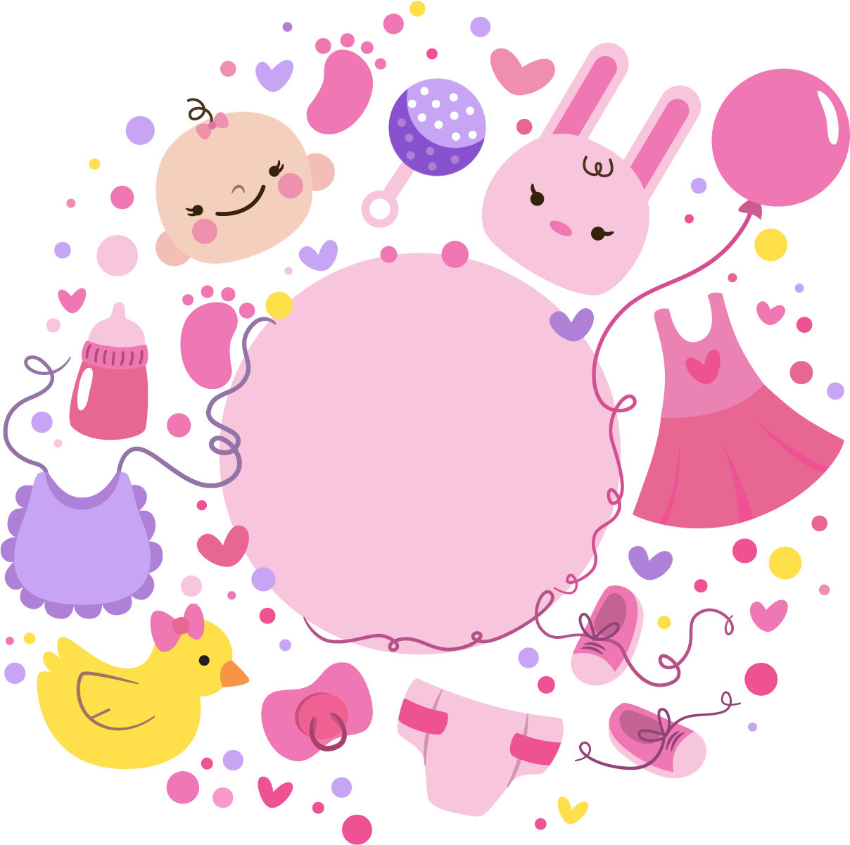 Baby Shower Party Birthday Greeting Card - Babyparty Spiele (1500x1500)
