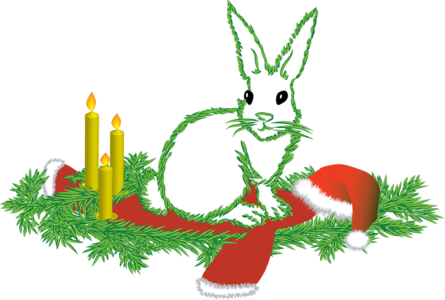 Christmas Clip Art For The Holiday Season - Transparent Christmas Bunny (639x431)