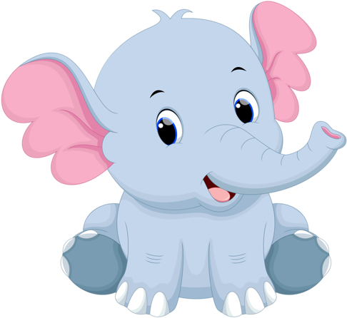 Cartoon Elephant Vector [преобразованный] - Animalitos De La Selva Bebe (500x457)