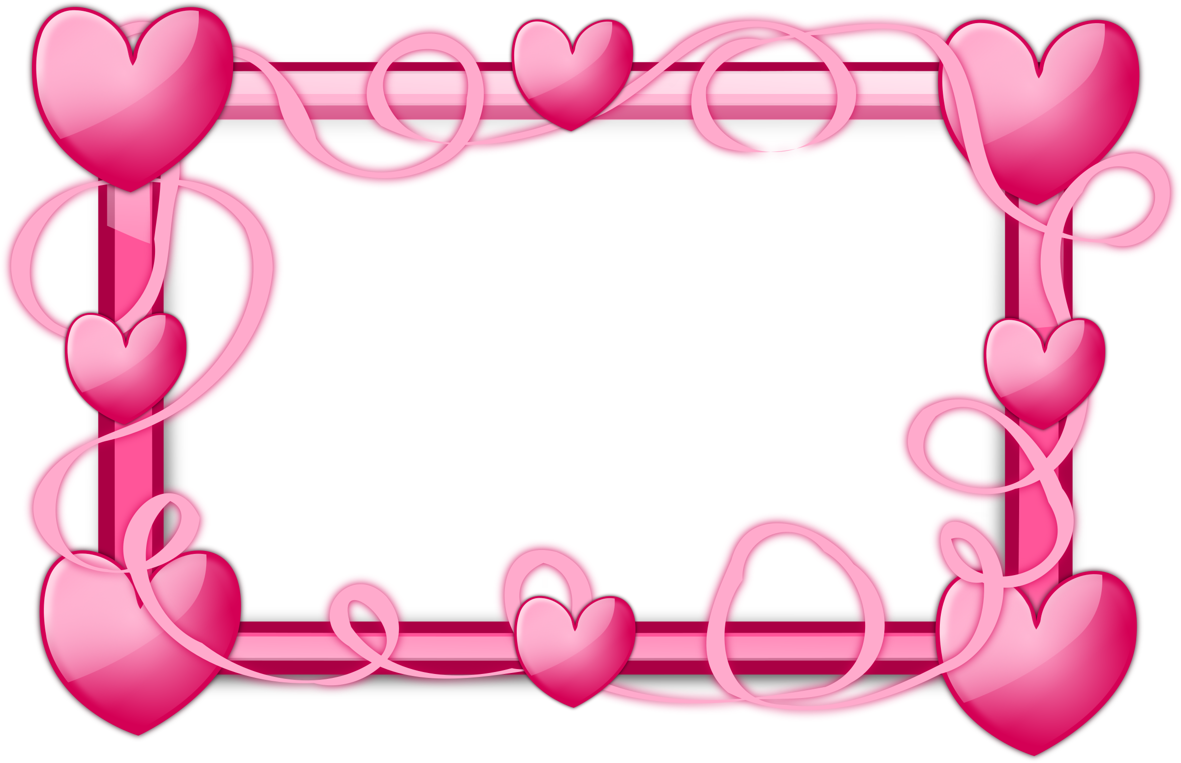 Pink Baby Shower Borders For Kids - Heart Frames (2400x1551)