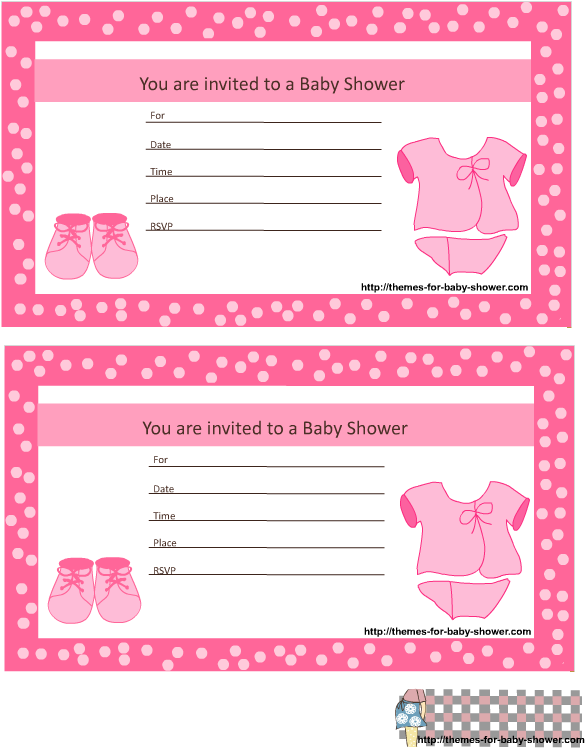 Pink Baby Shower Invitations 5 Borders Free Printable - Pink Baby Shower Invitations 5 Borders Free Printable (612x792)