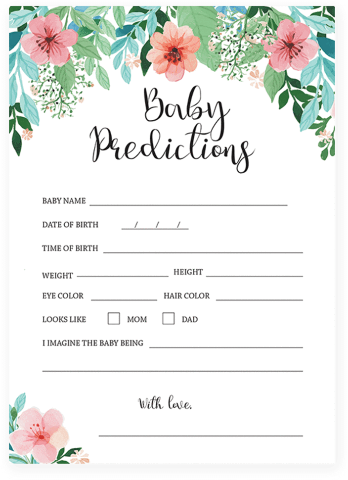 Fg Predictions 1 Png V 1525288592 Baby Shower Printable - Fg Predictions 1 Png V 1525288592 Baby Shower Printable (819x1024)