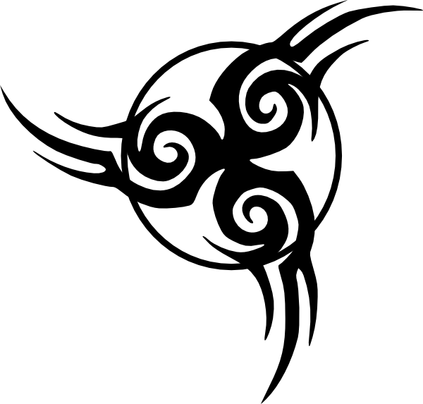 Triquetra W/ Circle Clip Art At Clker - Triqueta En Tribal Tatuaje (600x573)
