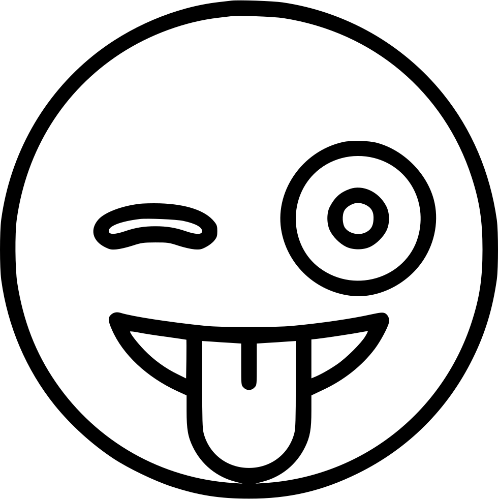 With Stuck Out Tongue And Winking Eye Svg Png Icon - Smiley (980x982)