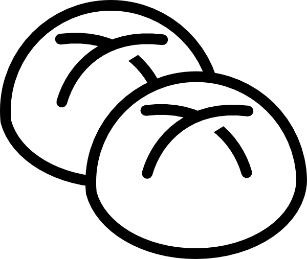 Drawing Clipart Bread - Roll Black And White (600x507)