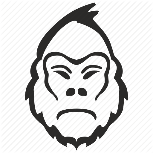 Gorilla Head Drawing - Gorilla (512x512)