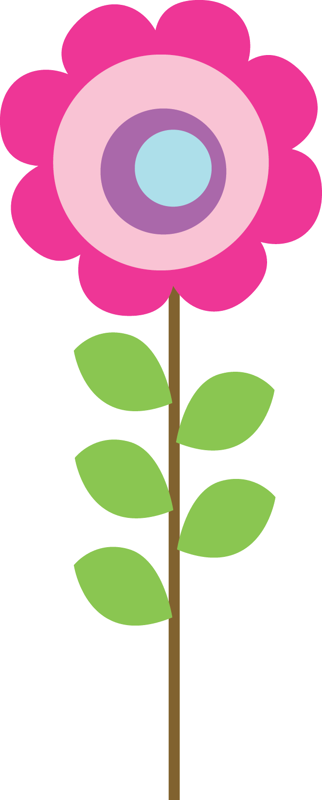 Say Hello - Pastel Flower Clipart Png (662x1642)