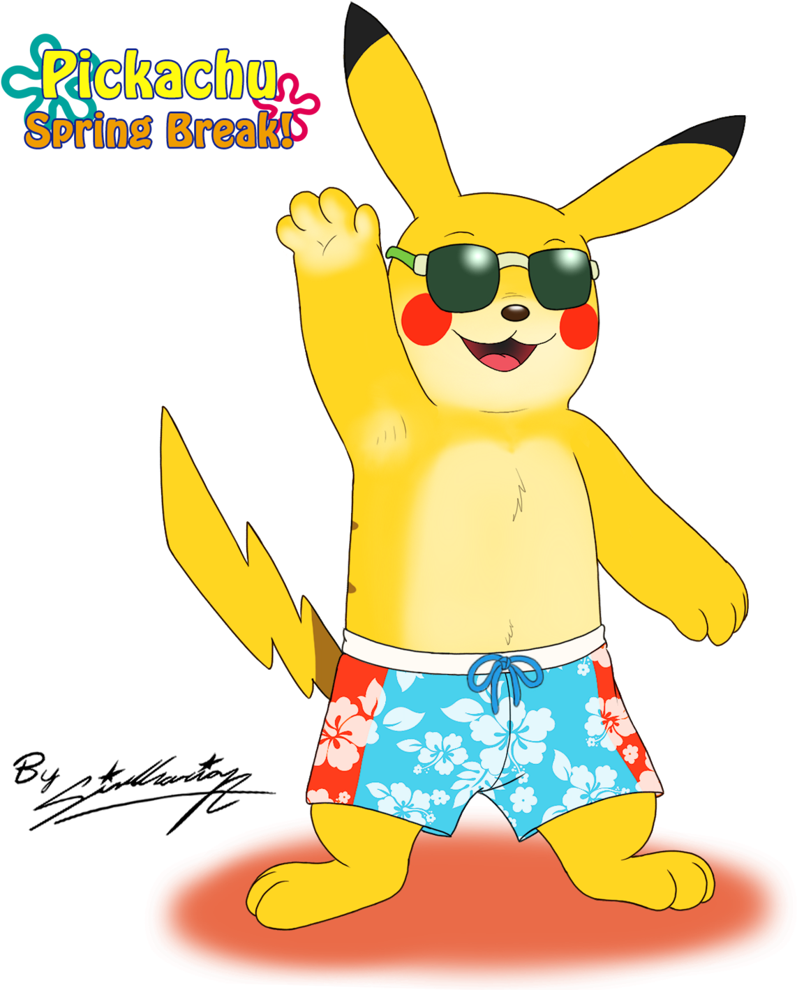 Pikachu In Spring Break By Sagadreams - Manga (1280x1462)