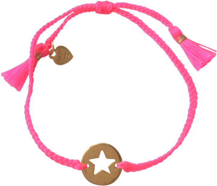 Bracelet Santa Lucia Star Fluor Pink Gold - Joy Jewellery Bali (800x800)