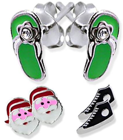 Silver Children Ear Studs - Silver (600x495)