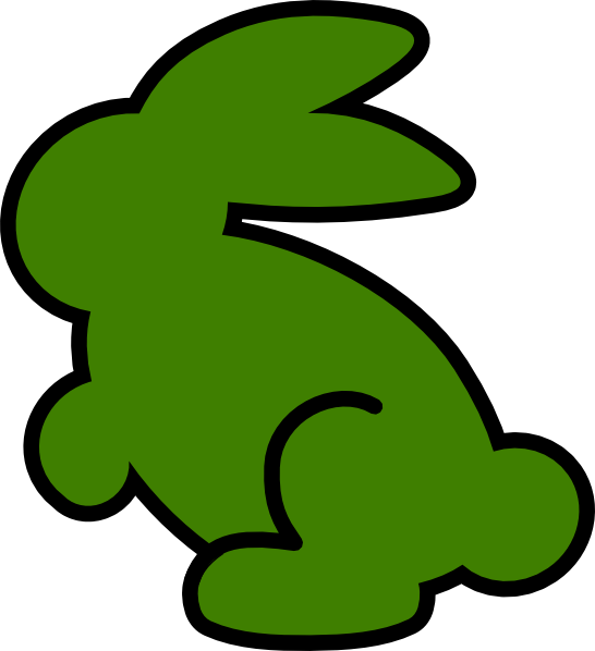Green Bunny Clipart (546x598)