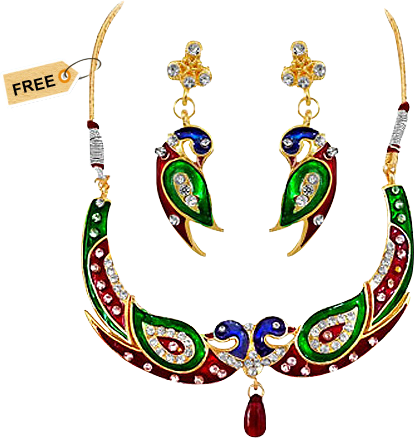 Indian Traditional Red,green & Blue Enameled (414x438)