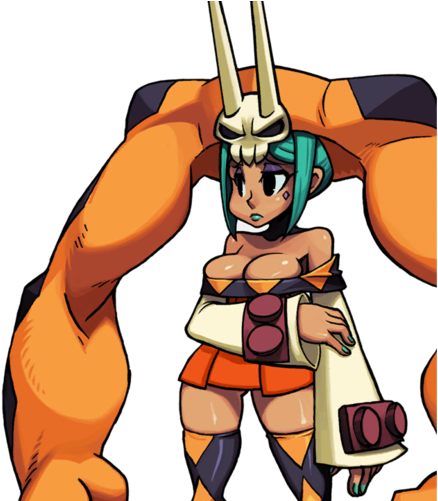 Skullgirls Wallpaper With Anime Entitled Cerebella - Ms Fortune And Cerebella (444x500)