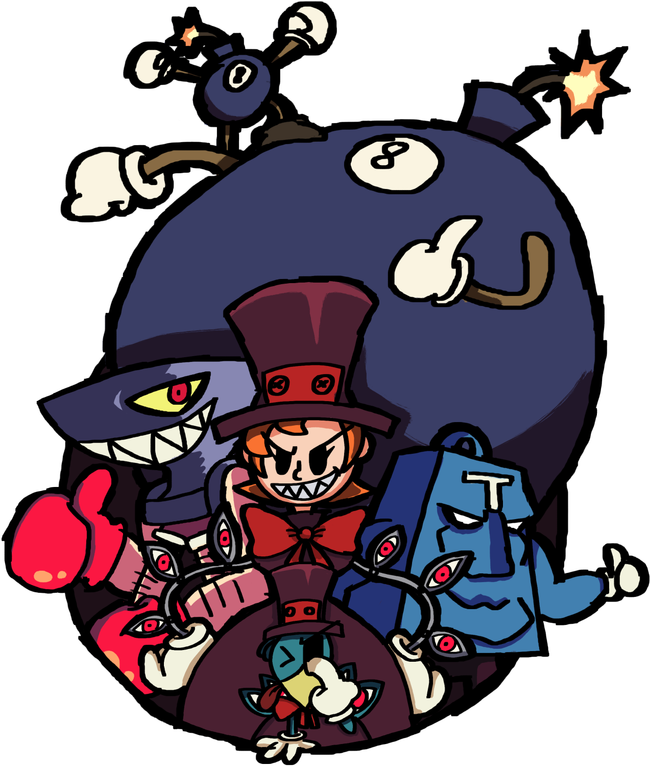 Skullgirls Peacock Avery Andy Anvil Tommy Ten Tons - Skullgirls (1280x1707)