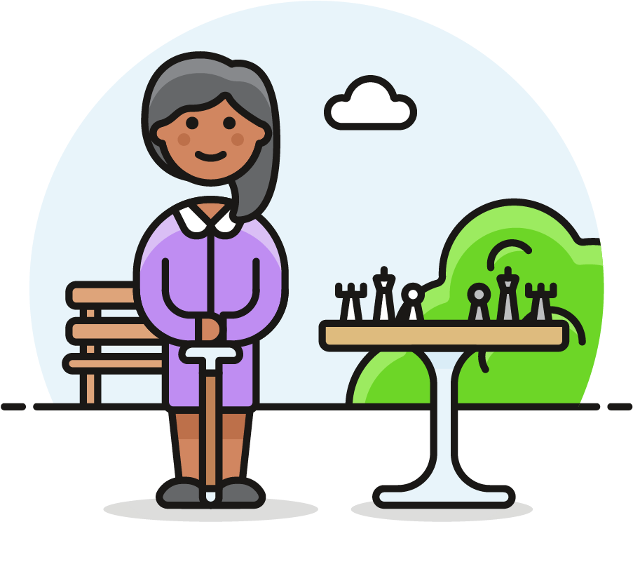 34 Chess Old Female African American - Cartoon (1025x1148)