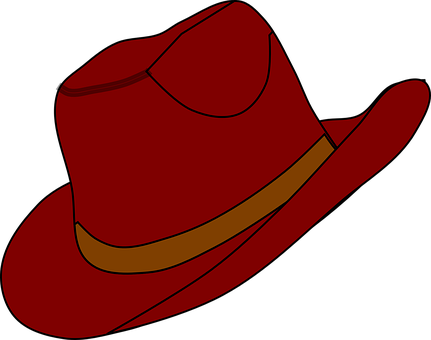 Cowboy Hat Western Country Fashion Red Cow - Clipart Image Of Hat (431x340)