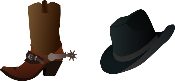 Cowboy Clip Art At Clker - Cowboy Boot Clip Art (600x278)