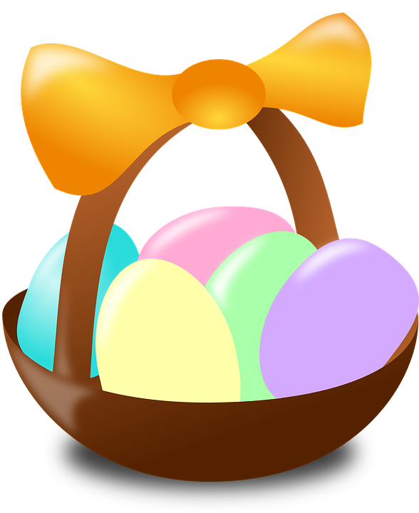 Nest Clipart Easter Egg - Easter Egg Basket Clip Art (588x720)