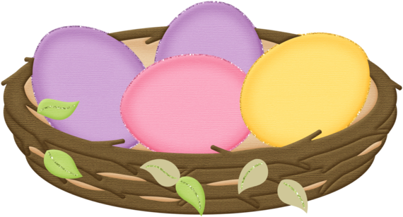 Easter Eggs In Birds Nests - Cradle (600x331)