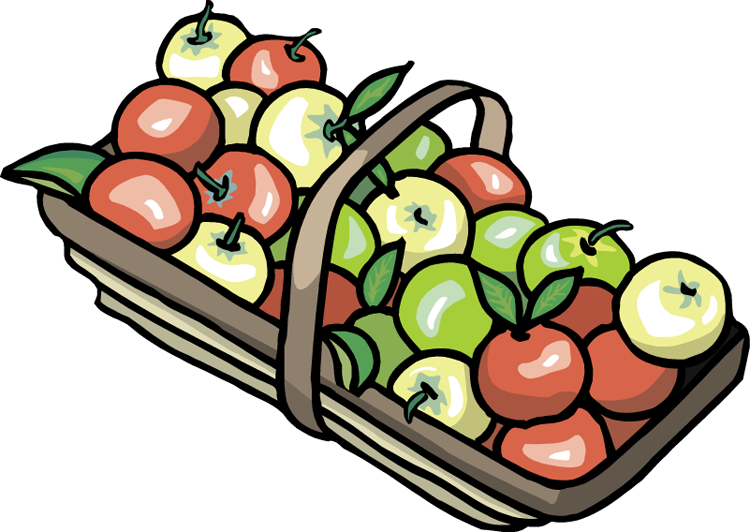 4 Cups Apples, Chopped 2 Tsp Cinnamon 1/2 Cup Raisins - Basket Of Apples Clipart (750x532)