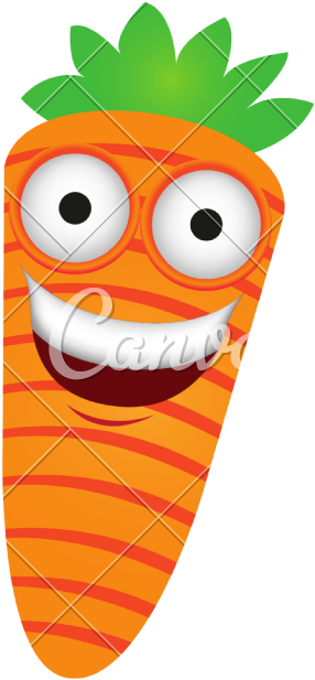 Color Kawaii Happy Carrot - Vector Graphics (800x800)