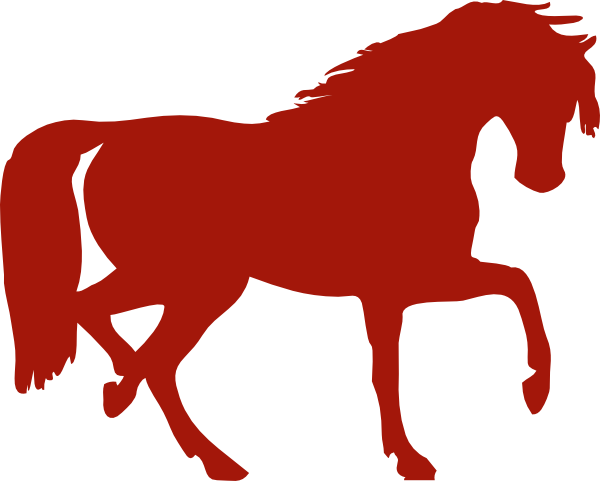Red Horse Clip Art - Horse Silhouette Clip Art (600x481)