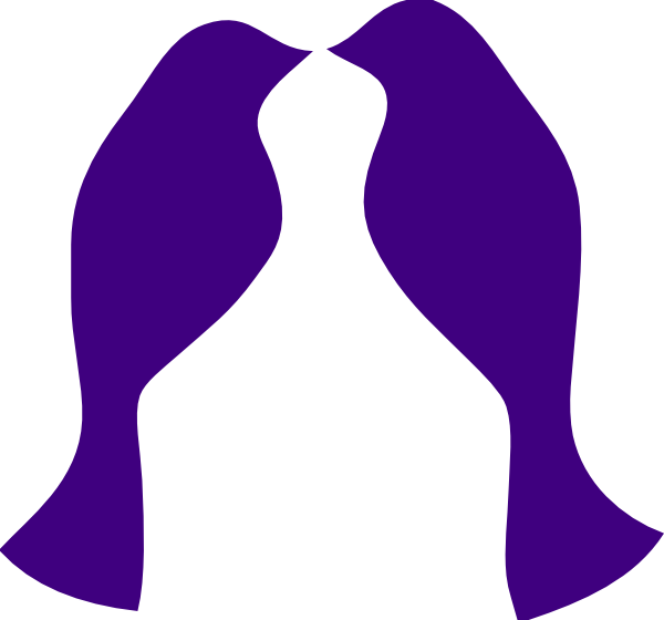 Purple Love Birds Clip Art - Love Birds Clip Art (600x560)