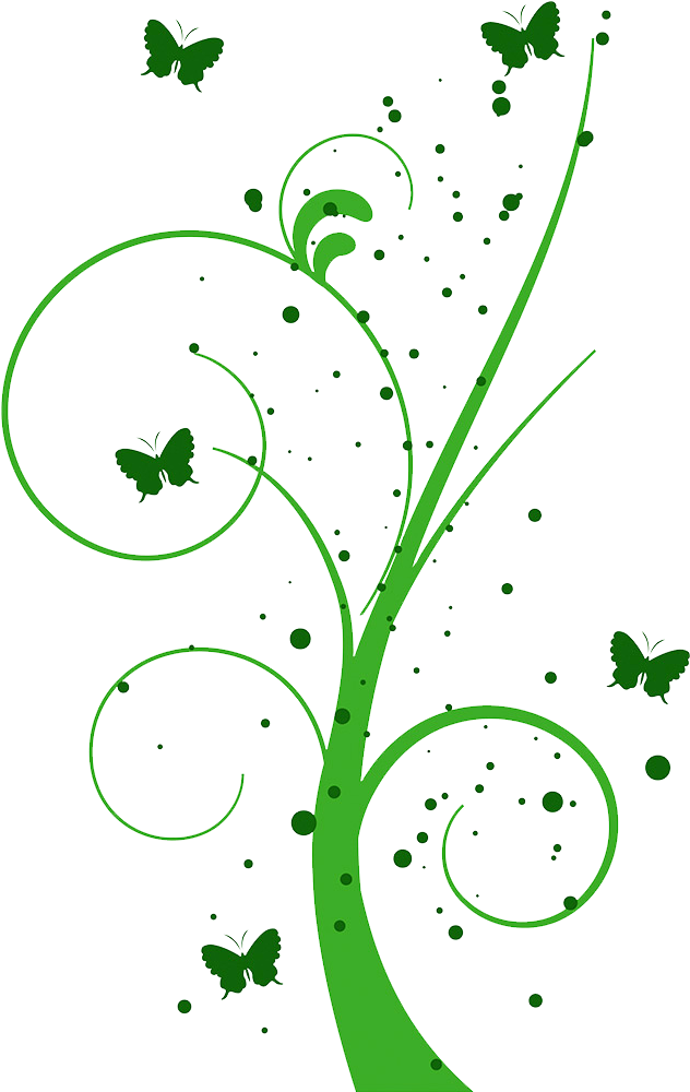 Vetor Floral Com Borboletas Em Png - Vetor Floral Com Borboletas Em Png (1000x1000)