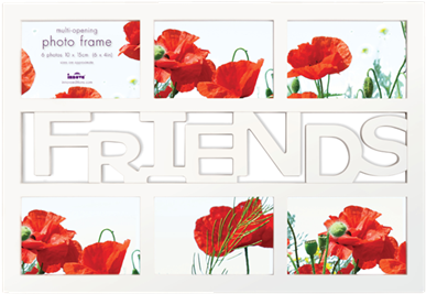 Innova Maggiore White Friends 6 Aperture Frame - Innova Maggiore Family 10 Frame - White (400x300)