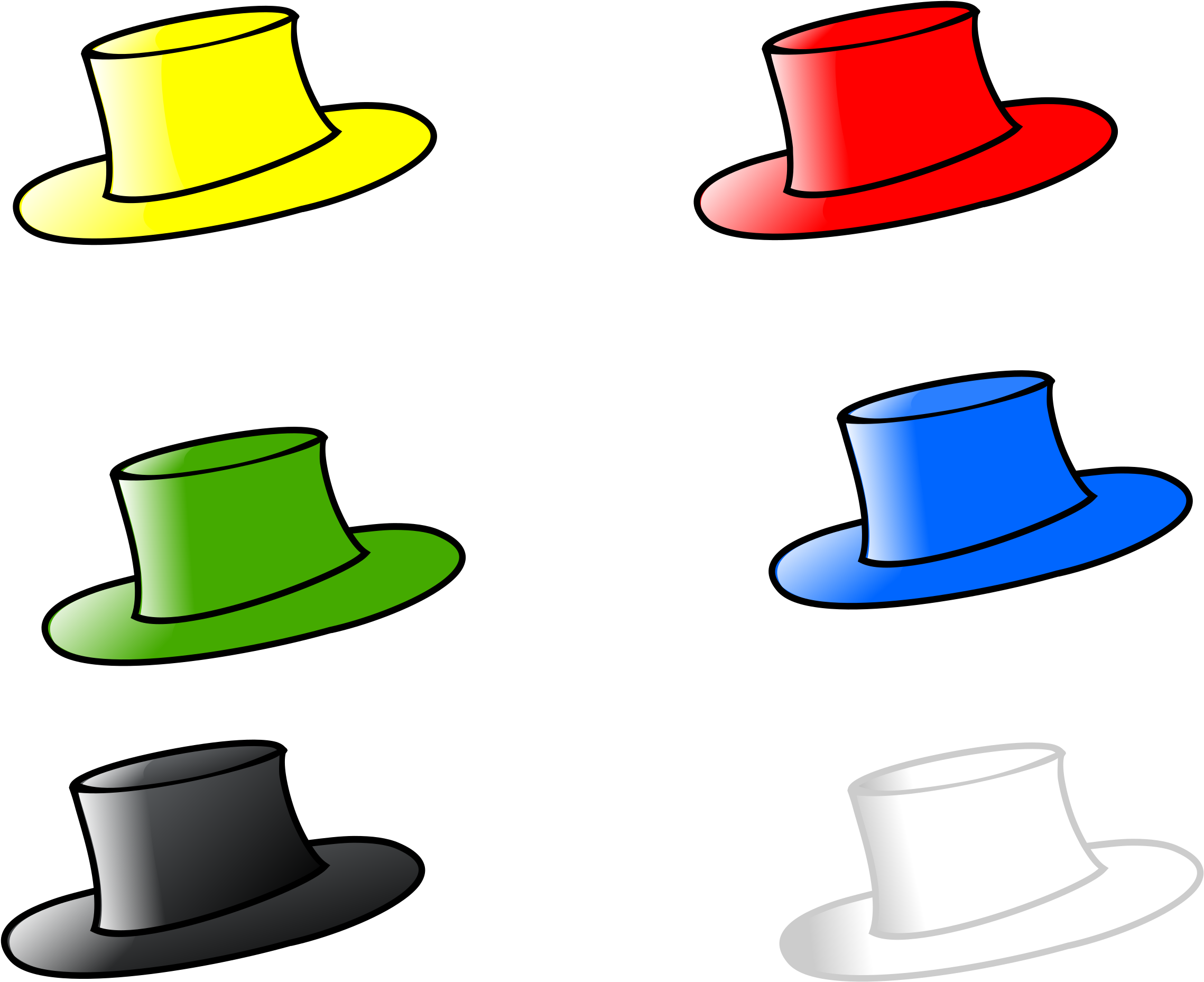 Western Clip Art Black And White Download - Six Thinking Hats (2400x2005)