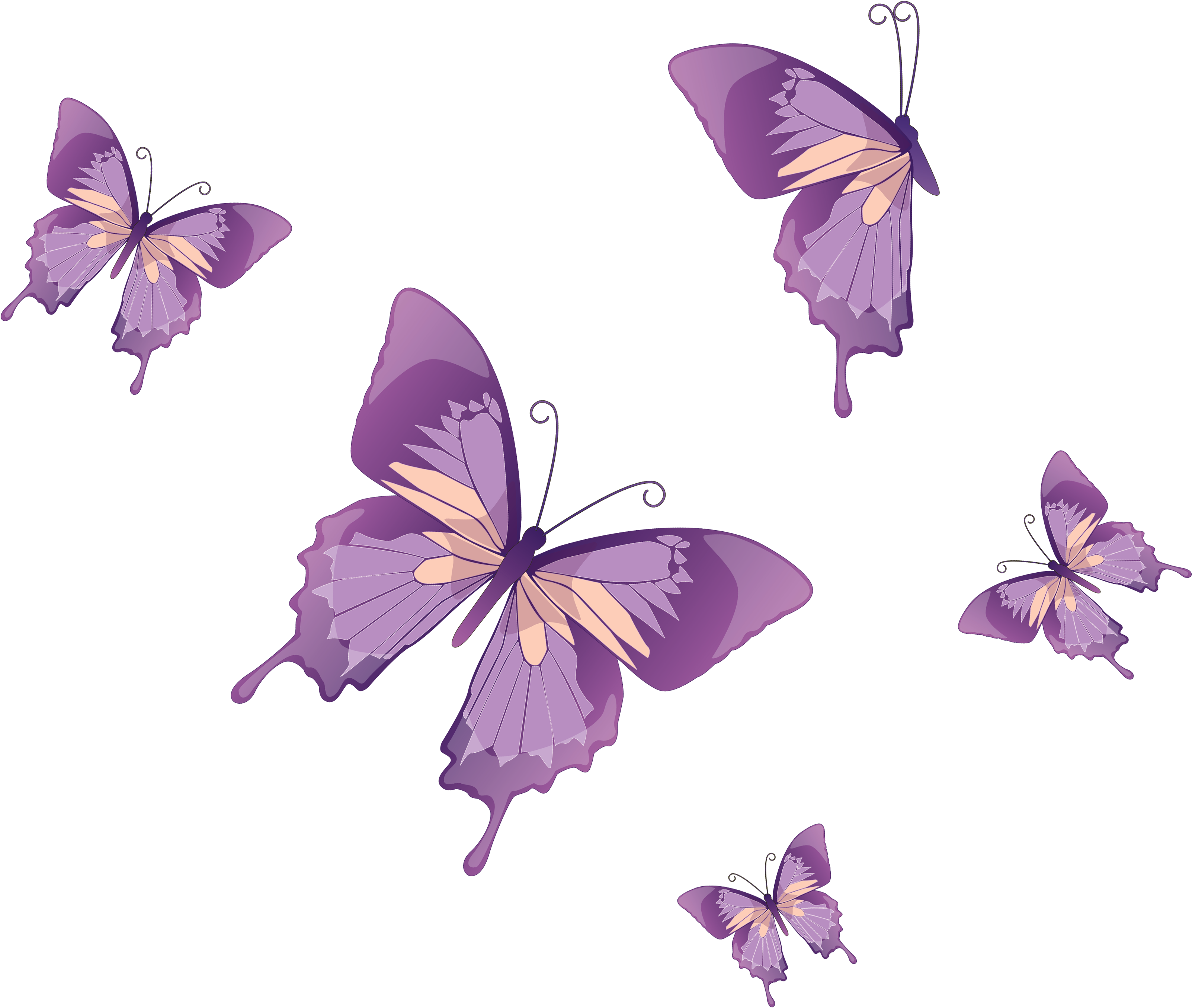 Butterflies Vector Png Clipart - Butterfly Vector Png (3344x2883)
