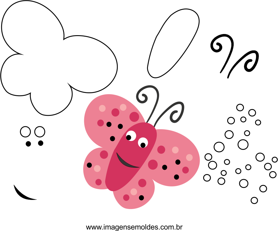 Molde De Borboleta Para Eva, Feltro E Artesanatos - Handicraft (947x788)