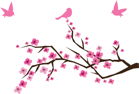 Flor De Cerejeira Vetor Download - Galhos Com Flores Rosa (450x450)