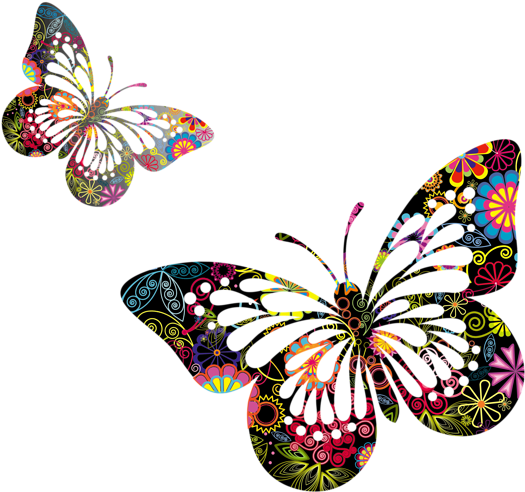 Butterflies Vector Png Picture - Butterfly And Flower Vector Png (600x534)