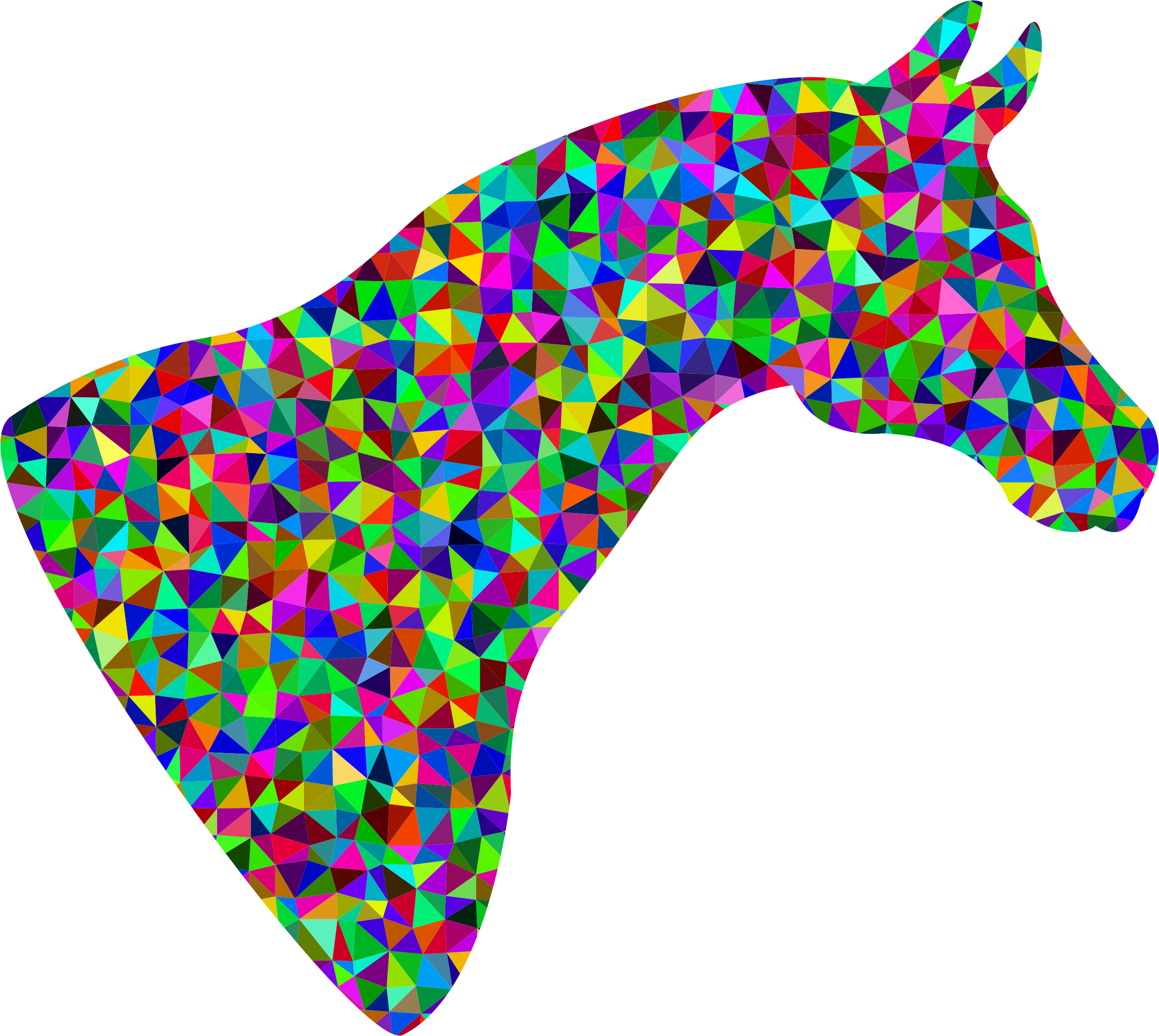 Low Poly Horse Head - Prismatic Horses (2322x2076)