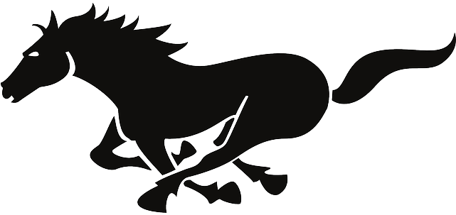 Free Horses Running Silhouette, Hanslodge Clip Art - Running Horse Silhouette Png (641x303)