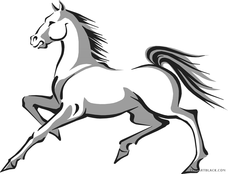 Horse Racing Animal Free Black White Clipart Images - Mustang Horse Clip Art (800x610)
