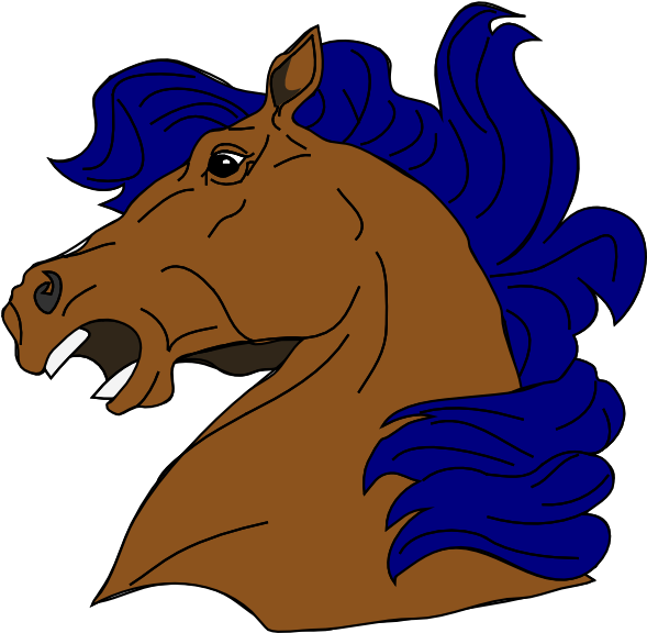 Mustang Clip Art - Stallion Head Shower Curtain (600x586)