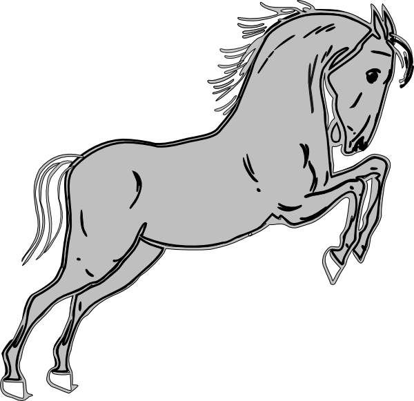 Grey Jumping Horse Clip Art At Bclipart Com Vector - Grey Horse Clipart (600x581)