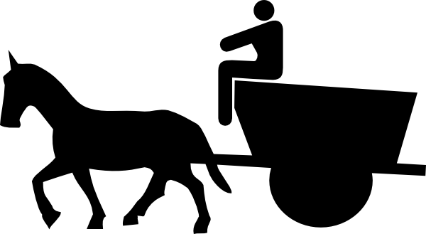 Cart & Horse With Rider Clip Art - روبابيكيا حاجات قديمه للبيع (600x329)