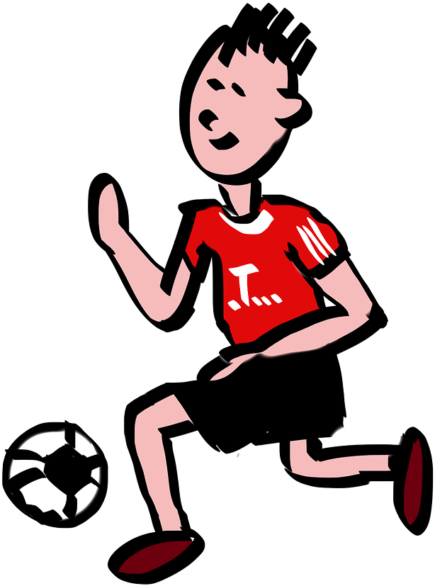 Cartoon Girl Playing Soccer 14, - Football Player Cartoon Png (1280x960)