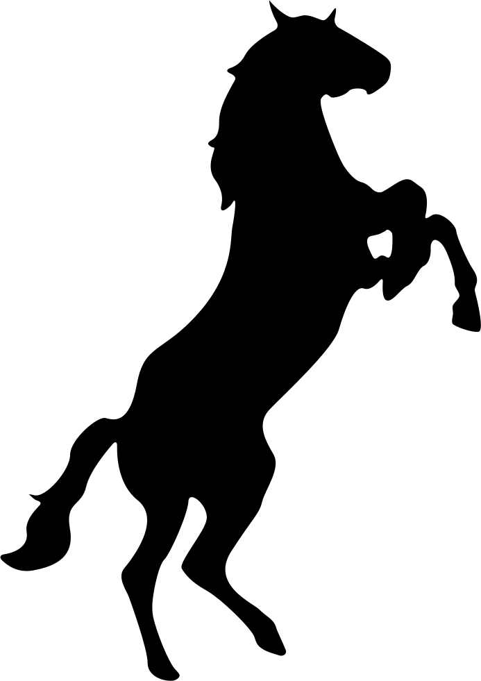 Standing Horse Silhouette Variant Facing The Right - Dog Silhouette Png (693x981)