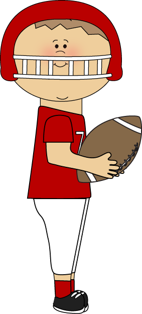 Football Clip Art - Red Football Player Clip Art (283x623)