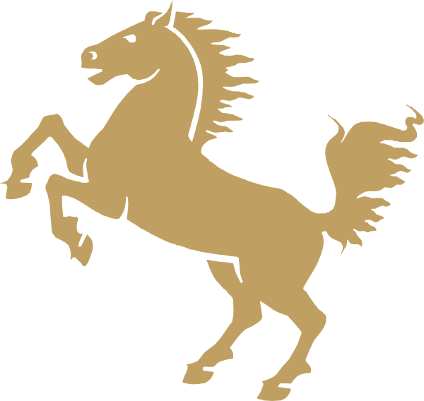 Gold Horse Cliparts - Gold Horse Clipart (600x568)