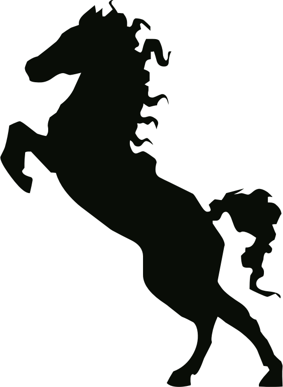 Stallion Clipart Transparent - Horse On Hind Legs Silhouette (564x772)