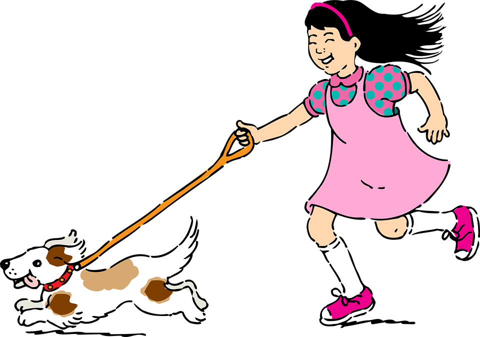 Play Cliparts Free 8, - Girl With Dog Clip Art (960x674)