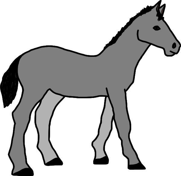 Grey Horse Clip Art At Clker - Horse (600x582)