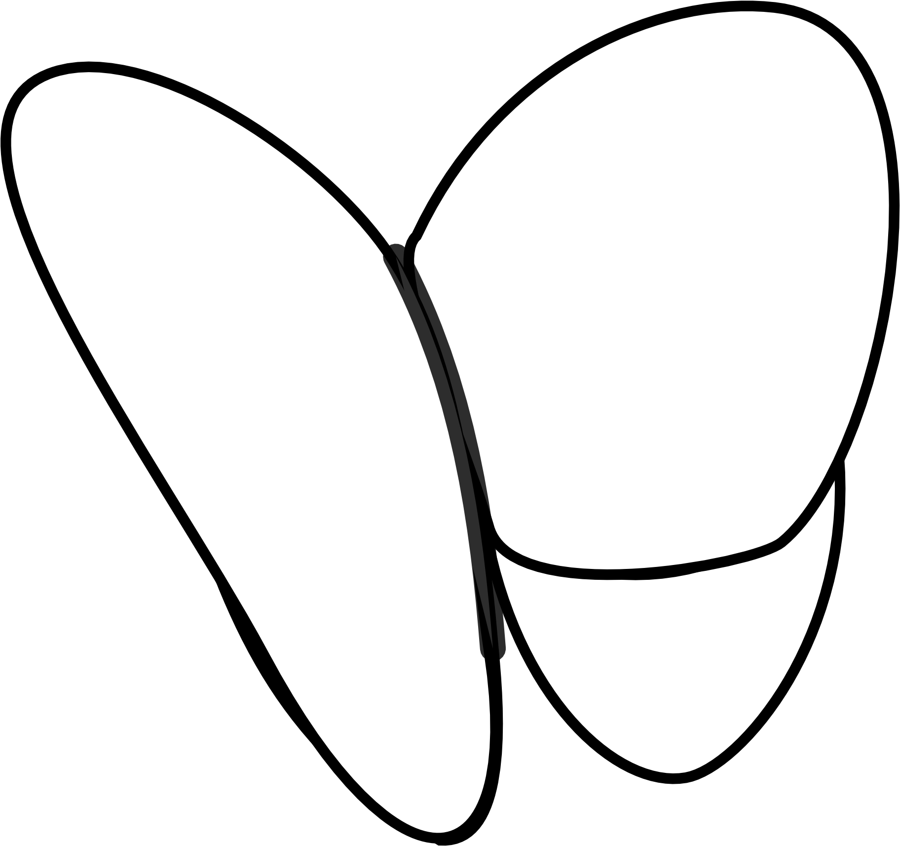 Butterfly 59 Black White Line Art Scalable Vector Graphics - White Butterfly Clip Vector (1979x1962)
