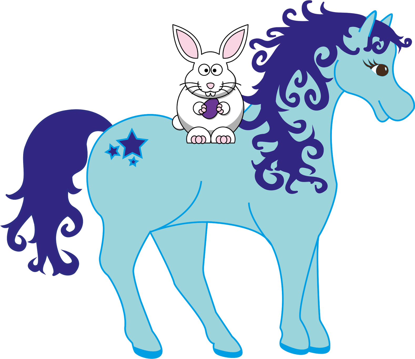 Blue Horse Cliparts - Easter Horse Clip Art (1600x1383)